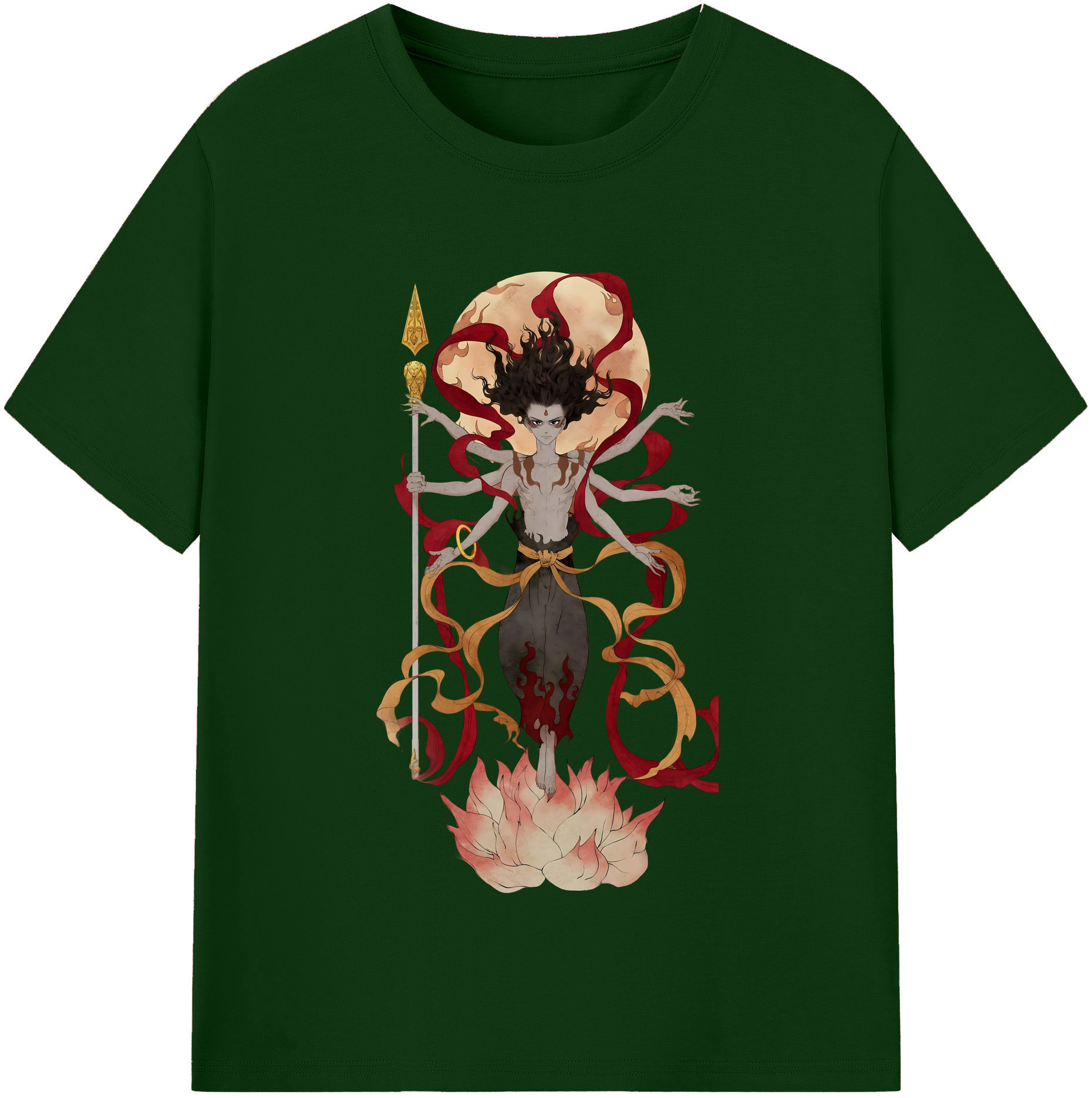 （画像用） Ne Zha 2 ナタ 魔童の大暴れ 綿100％半袖Tシャツ（フロントプリント）